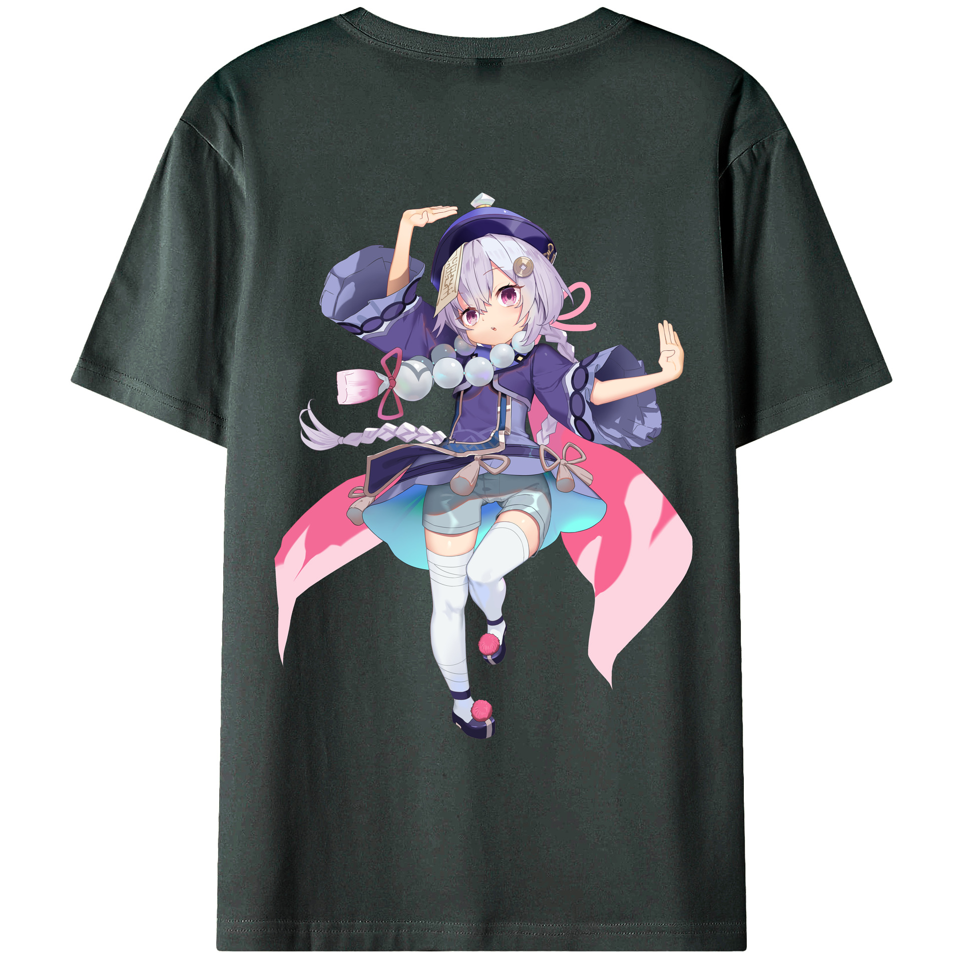 げんし神 七七 なな  genshin Nana 綿100％ メンズ半袖Tシャツ（バックプリント） 通気性
